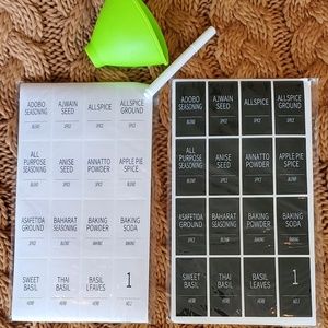 Spice Jar Labels - Black & White Sets